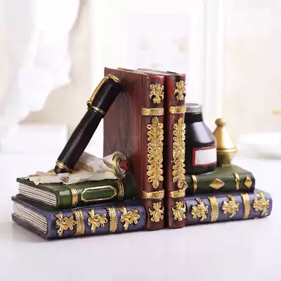 Nordic bookcase decoration Retro book stand partition bookboard Home decoration craft gift decoration Rudder by book file bookcase decoration