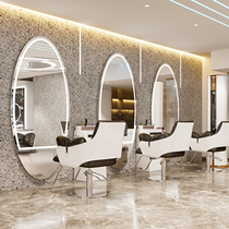 New Mesh Red Beauty Hair Shop Mirror Desk With Lamp Hair Salon Special Single Side Hot Dye Landing Hairdressshop Cut Hair Mirror Tide