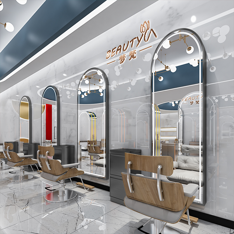 Hairdressingshop Mirror Desk Net Red Beauty Hair Shop Cut Hair Mirror Hair Salon Special Single Side Hot Dye Hanging Wall Touch Cut Hair Mirror