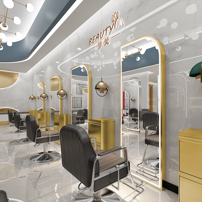 The new net red hairdressing shop mirror table hair salon special single-sided hairdressing shop haircut mirror tide type floor ironing mirror