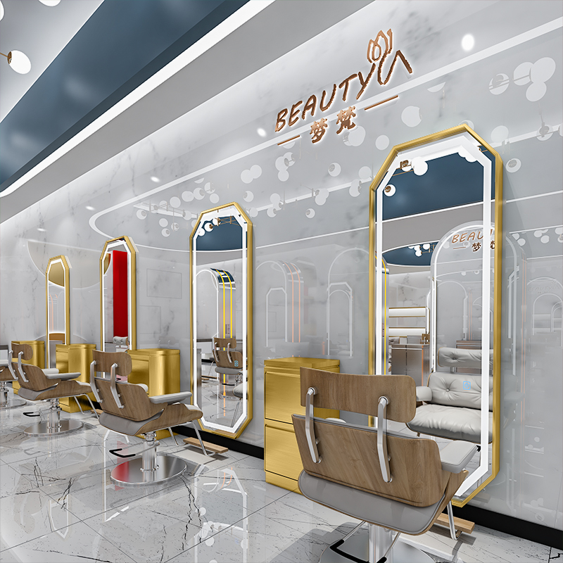 Li Kun shop mirror table net red hair salon hair cutting mirror hair salon special single-sided perm dye hanging wall Li Kun shop floor mirror