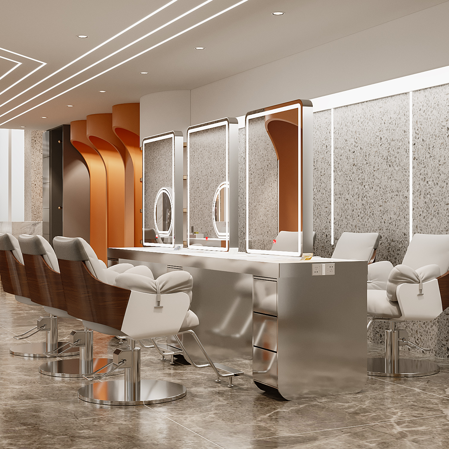 Net Redness shop Mirrors Desk Hair Glasses Dyeing Mirror Cabinet Integrated Hair Salon Special Beauty Hair Shop Single-Sided Mirror