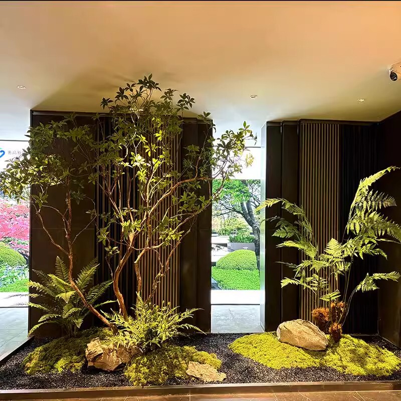 High-End Artificial Horsewood Green Plants for Landscaping, Window Display Plants, Indoor Decorative Trees, Banyan Trees, Large Artificial Trees for Landscaping