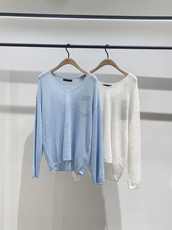 [Same Style as Zhang Man Yu] Authentic Product from the Store, New Summer 2026 Lightweight Linen Loose-Fitting Knit Top Mbf2Swt029