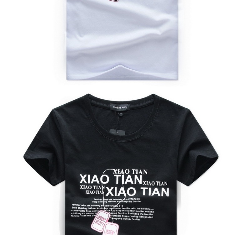 Mùa hè 2018 mới tay ngắn nam cotton tròn cổ rộng áo thun nam thời trang cộng với phân bón XL nửa tay áo nam áo phông nam hàng hiệu