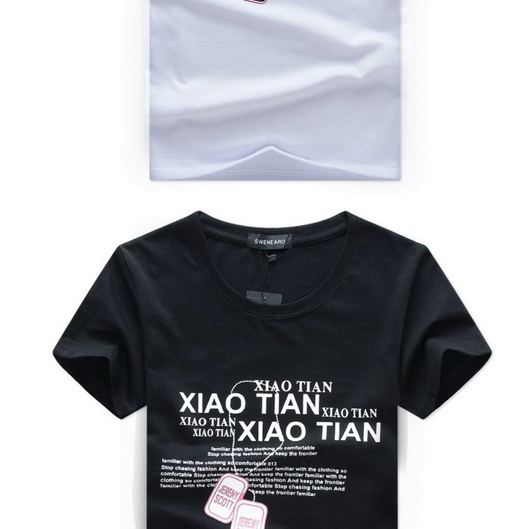 Mùa hè 2018 mới tay ngắn nam cotton tròn cổ rộng áo thun nam thời trang cộng với phân bón XL nửa tay áo nam Mẫu áo phông nam đẹp 2020
