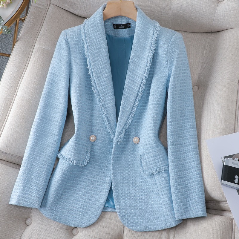 Chanel-Style Tweed Plaid Blazer for Women, Spring and Autumn 2025 New Fashion, Petite Elegant Tweed Suit