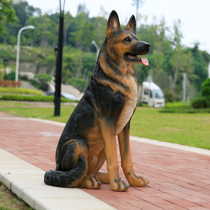 Dog Figurine, Realistic German Shepherd Model, Outdoor Guard Dog Sculpture, Large Wolf Dog Statue, Creative Decoration for Living Room and Courtyard Dog Figurine, Realistic German Shepherd Model, Outdoor Guard Dog Sculpture, Large Wolf Dog Statue, Creative Decoration for Living Room and Courtyard