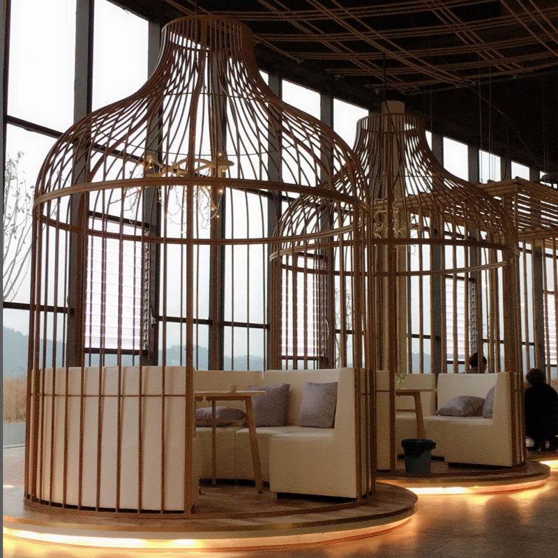 Iron birdcage oversized leisure hot pot restaurant dining room birdcage card seat hotel outdoor giant oversized birdcage decoration