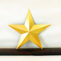 Golden five-pointed star wall decoration iron wall hanging decoration painted three-dimensional red five-pointed star star decorative badge