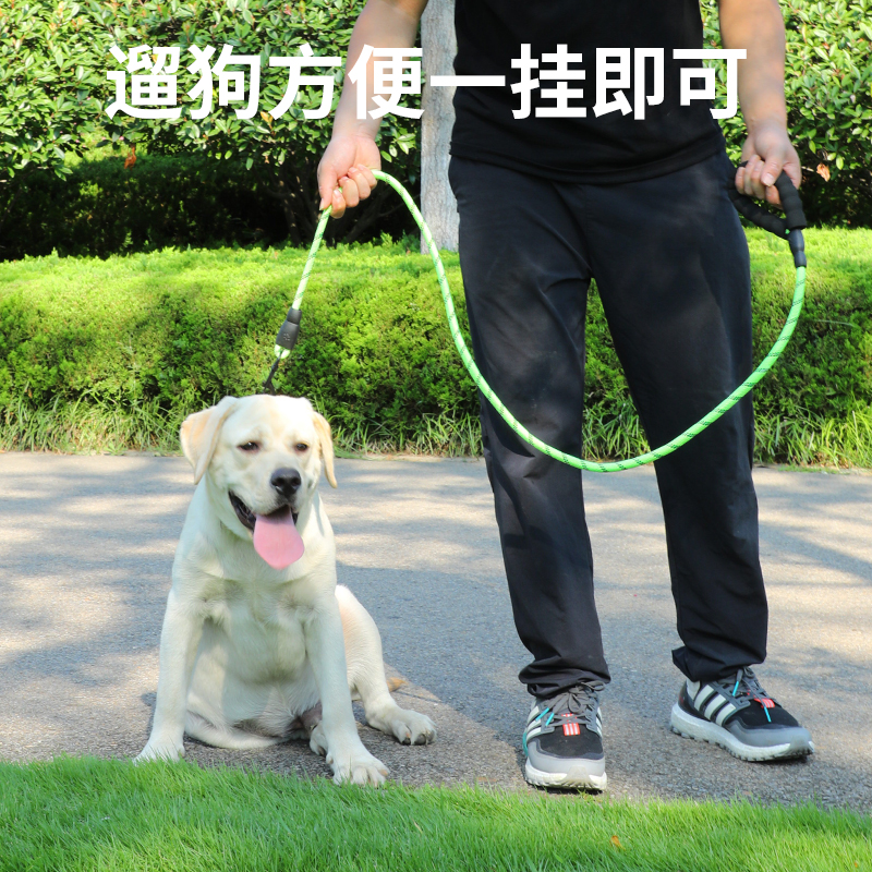 Reflective dog rope comfortable hand-free golden retriever husky teddy small, medium and large dog dog nylon traction rope dog chain