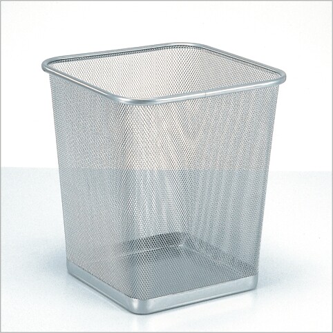 Minimalist Style Fine Iron Mesh Metal Fashion Bins Office Household Trash Square number
