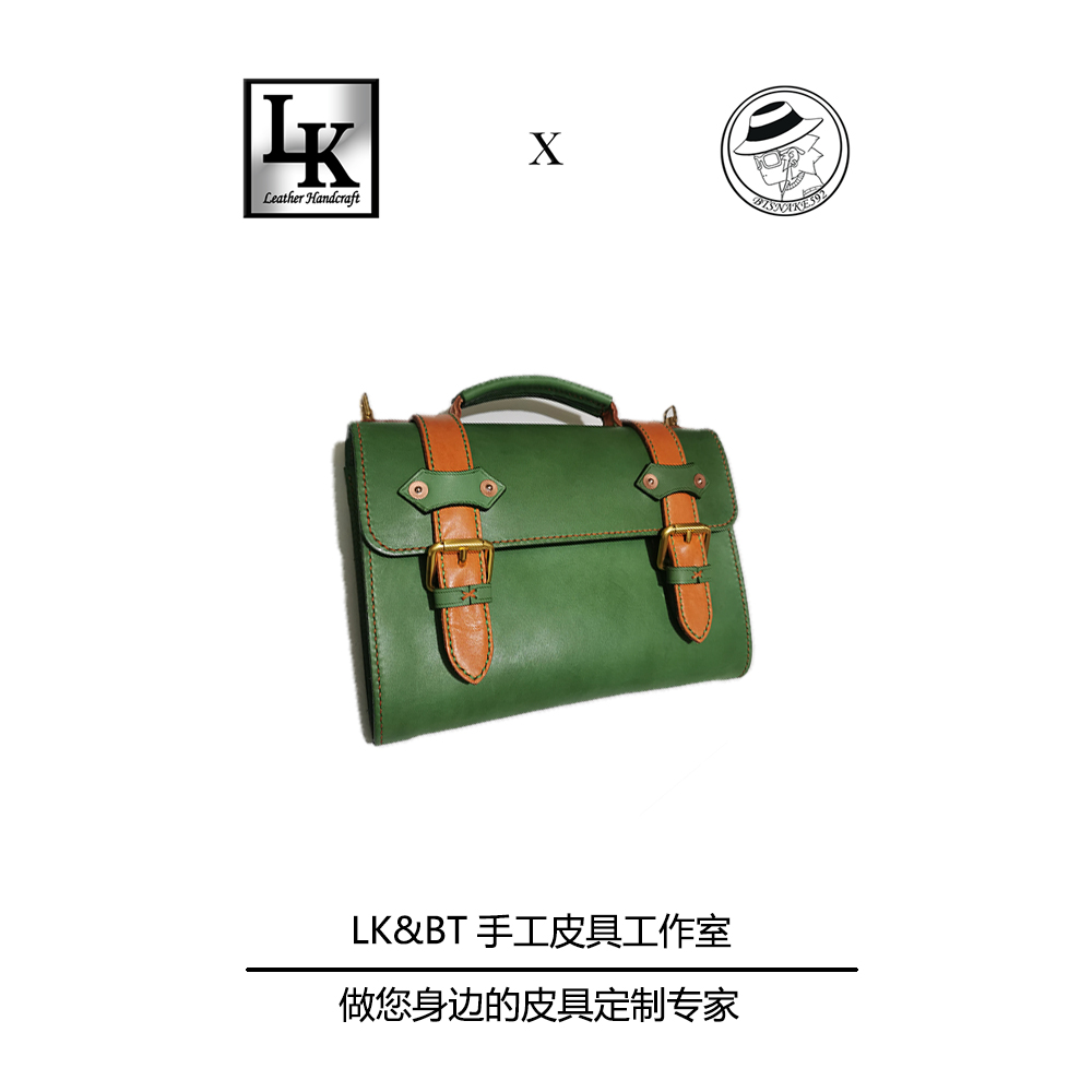 LK-DJ177 handmade leather with DIY drawing version of hand minimalist mailbag Single shoulder cut with cut and cut