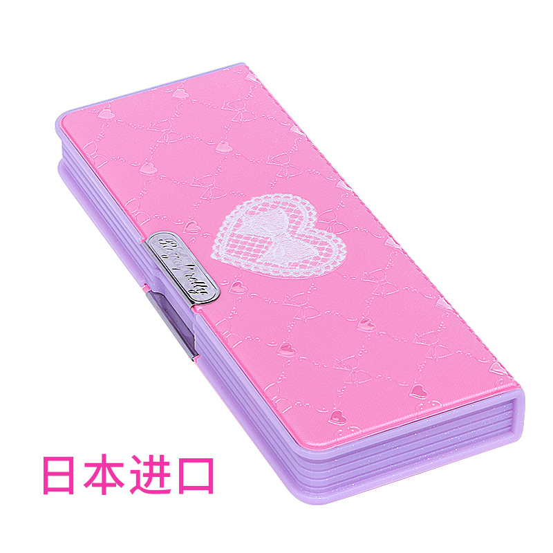 Japanese imported kutsuwa can Ci King STAD pupils pencil case pencil case pencils light and simple pink double switch girls STAD large capacity