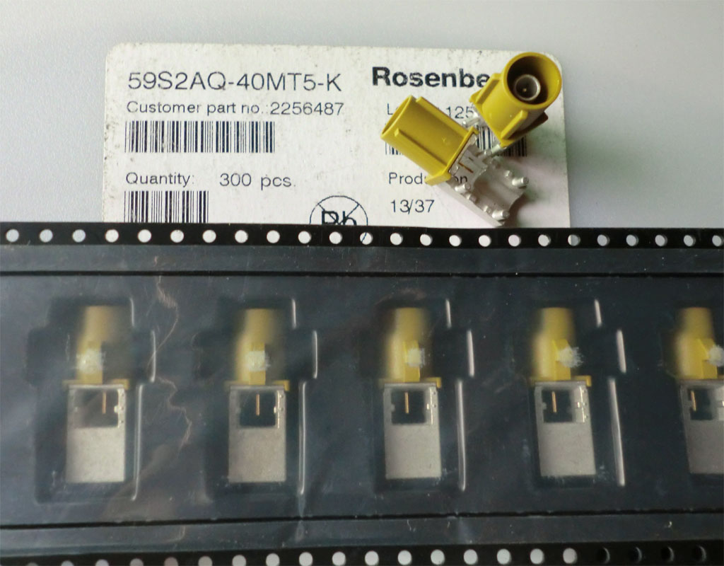 Agent ROSENBERGER connector 59S2AQ-40MT5-K A E H I FAKRA RF seat