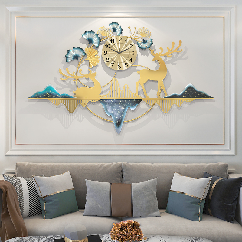 New Chinese Hung Clocks Home Fashion Living Room Decoration Watches & Clocks Hung Wall Ideas Light Extravagant Internet Red Clock Atmosphere Hanging