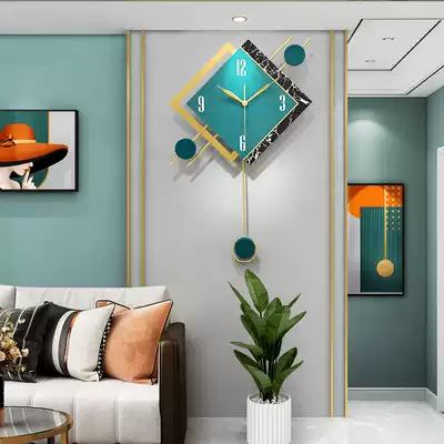 Modern clock wall clock living room home fashion simple clock creative light luxury decoration Nordic Wall watch free hole