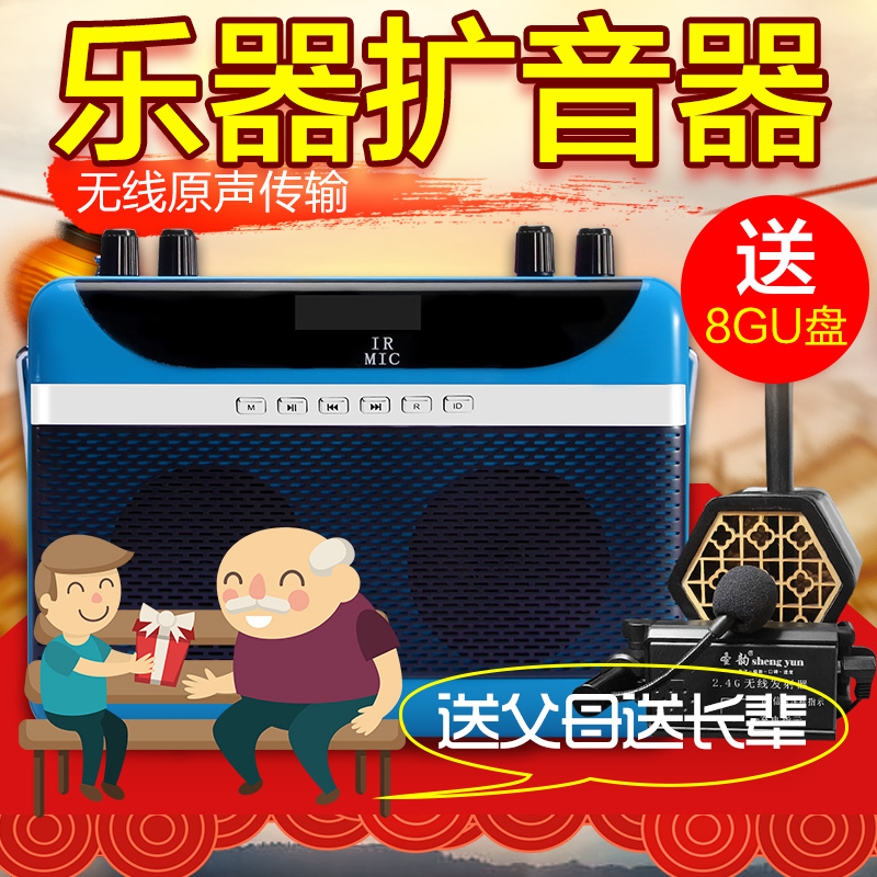 ShengYun 2.4G musical instrument wireless amplifier erhu violin gourd silk flute professional outdoor pickup sound