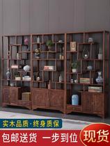  Tea room solid wood South Elm Bogu frame background Mahogany color teapot synthetic tea table display Company container Chinese style