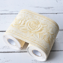 Waterproof and mildew self-adhesive wallpaper 3d three-dimensional wall sticker imitation wood grain Wall skirt wall panel waistline sticker wall decoration