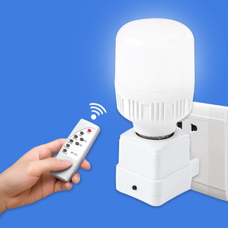 Remote control small night light smart timing switch bedside lamp bedroom feeding dimming e27 screw socket plug-in wall lamp lamp holder