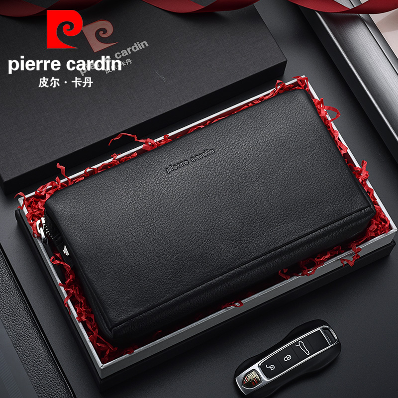 Pierre Cardon's new clutch bag men's leather casual men's handbag all-match business trendy brand wallet men's bag