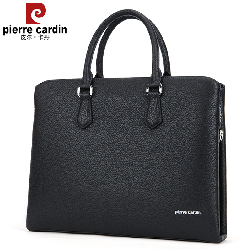 Pilkaden men's handbag minimalist business genuine leather briefcase fashion single shoulder bag casual 100 hitch