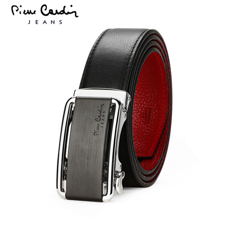 Pierre Carden belt men's leather automatic buckle new top layer cowhide red natal men's belt business trend