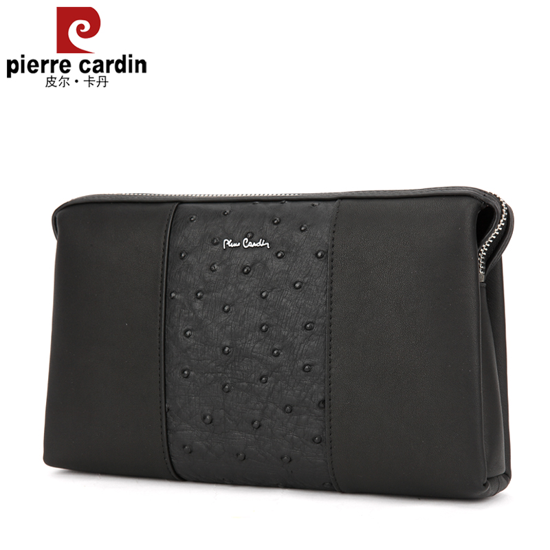 Pilkaden men's handbag genuine leather hand bag male calf leather ostrich leather soft hand grip bag man envelope wave