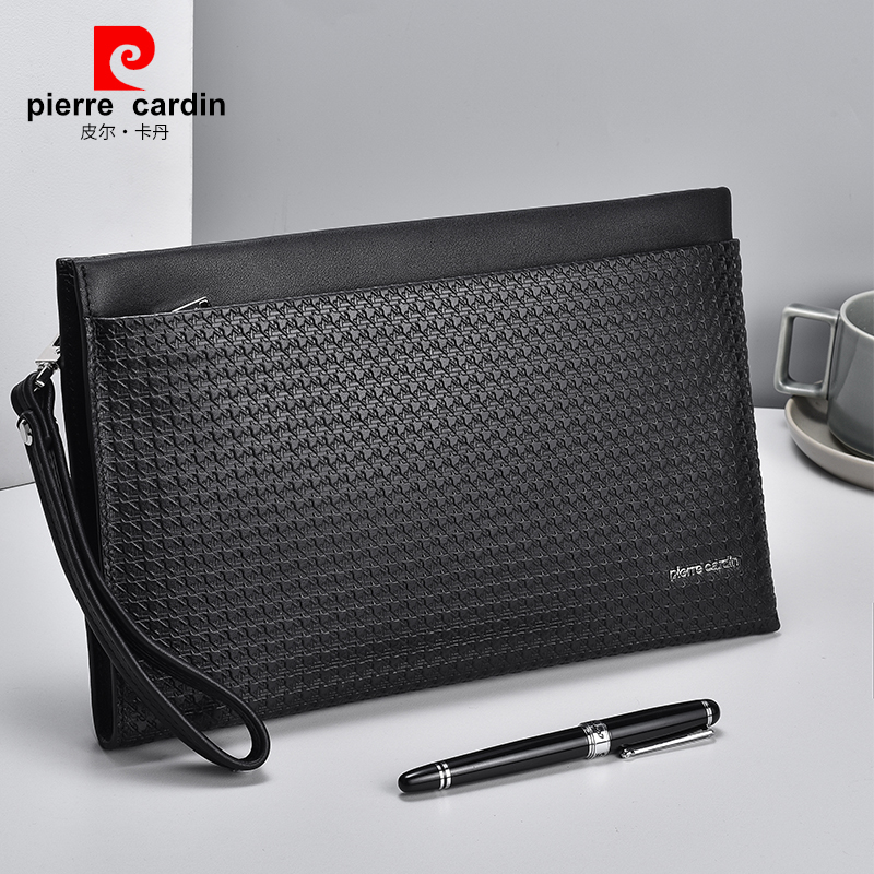 Pilkardhan Handbag Men Business Genuine Leather Handbag Soft Head Layer Bull Leather Envelope Bag Casual Clip Handbag Hand Grip Bag-Taobao