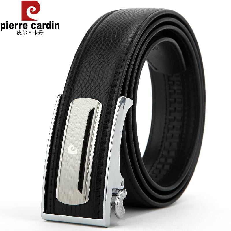 Pilkaden Men Leather Strap Genuine Leather Pure Head Layer Cow Leather Automatic Buckle Mid Youth Black Upscale Gift Box Belt