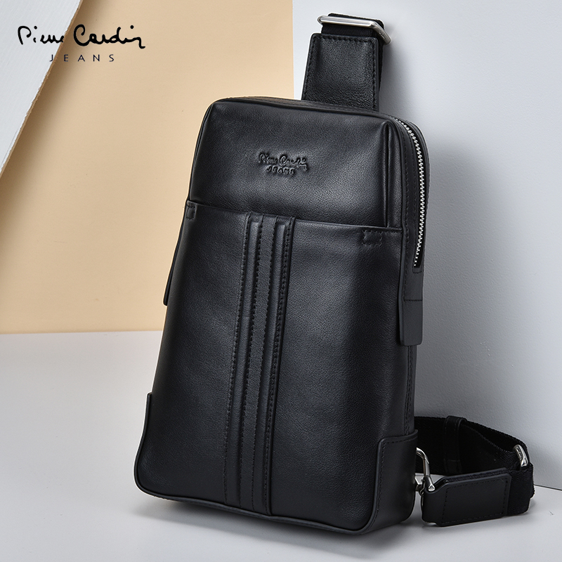 Pilkardon headlining Bull Leather Men's Chest Bag Genuine Leather Inclined Satchel Men and women Available Tidal Bags Soft Bull Leather Single Shoulder Span