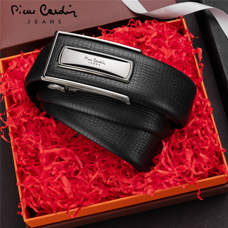 Piercaden Men's Belt Men's Leather Automatically Close New Business Leisure Men's Belt Head Leisure Men's Belt