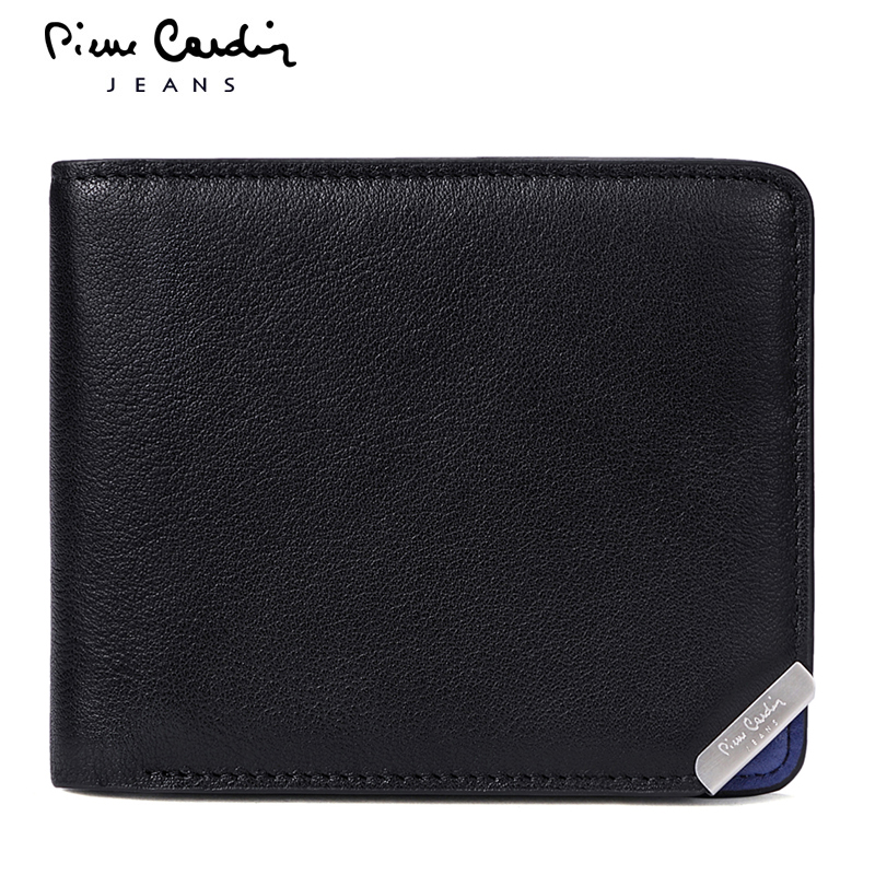 Pierre Cardin Pircarden wallet men's horizontal and thin soft genuine leather wallet for young cow leather wallet