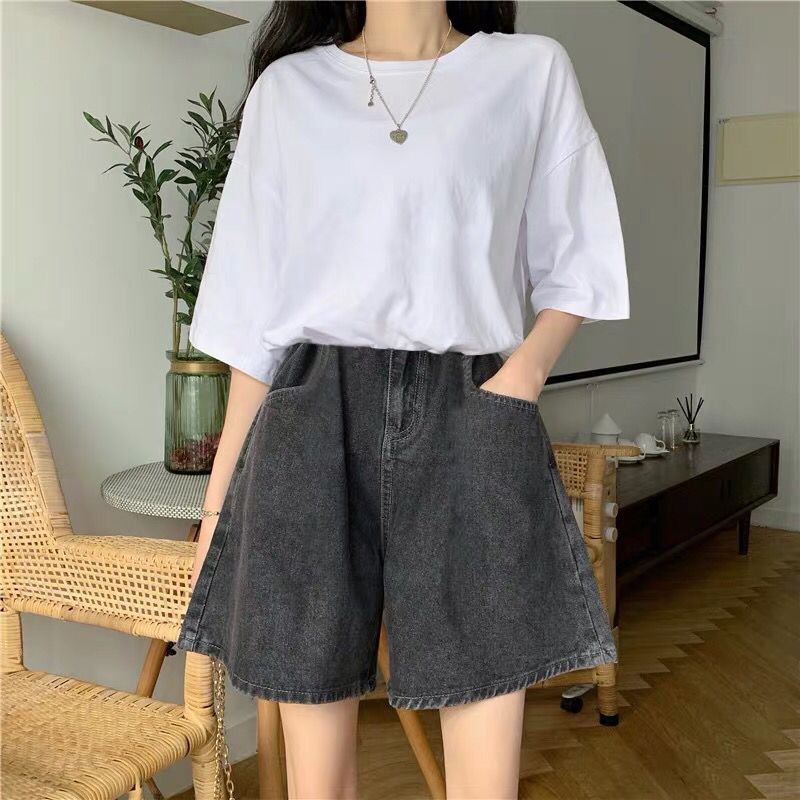 Pregnant Woman Pants Summer Outwear Straight Drum Jeans Shorts Fashion Casual 50% Wide-legged Pants Summer Thin 50% Pants Tide