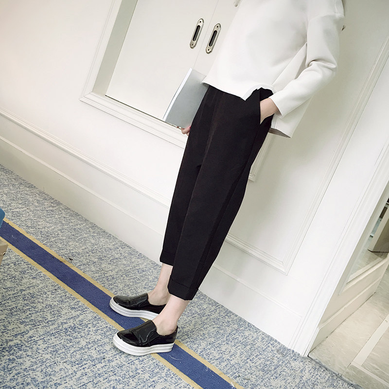 Pregnant women seven Harun pants summer thin loose Korean version turnip pants nine black casual pants small summer clothes