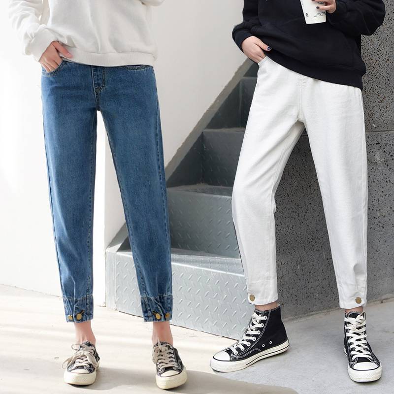 Pregnant Woman Pants Spring Fall Outside Wearing Jeans Casual Old Daddy Pants Loose 90% Harun Pants Fall Grandma Pants