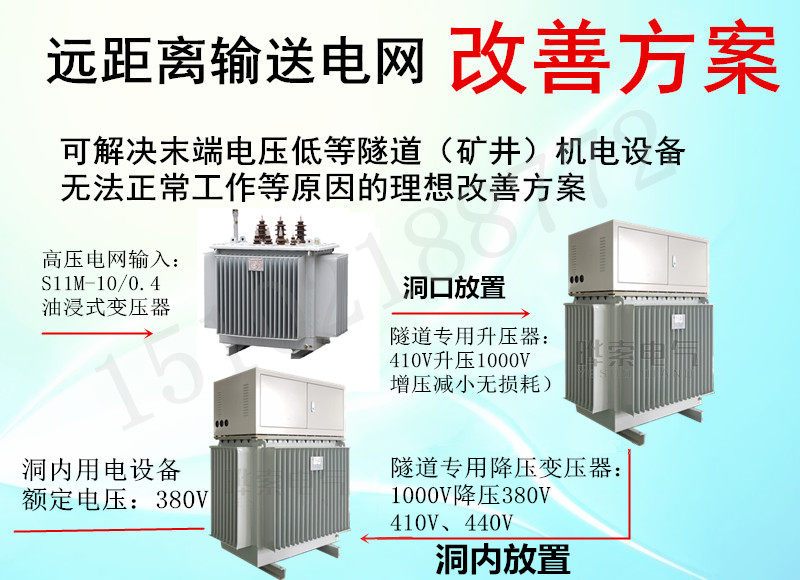 Изоляции трансформатора 1000kva1200千瓦大功率隧道升压变压器远距离输送380v电压增压器 Ysdq