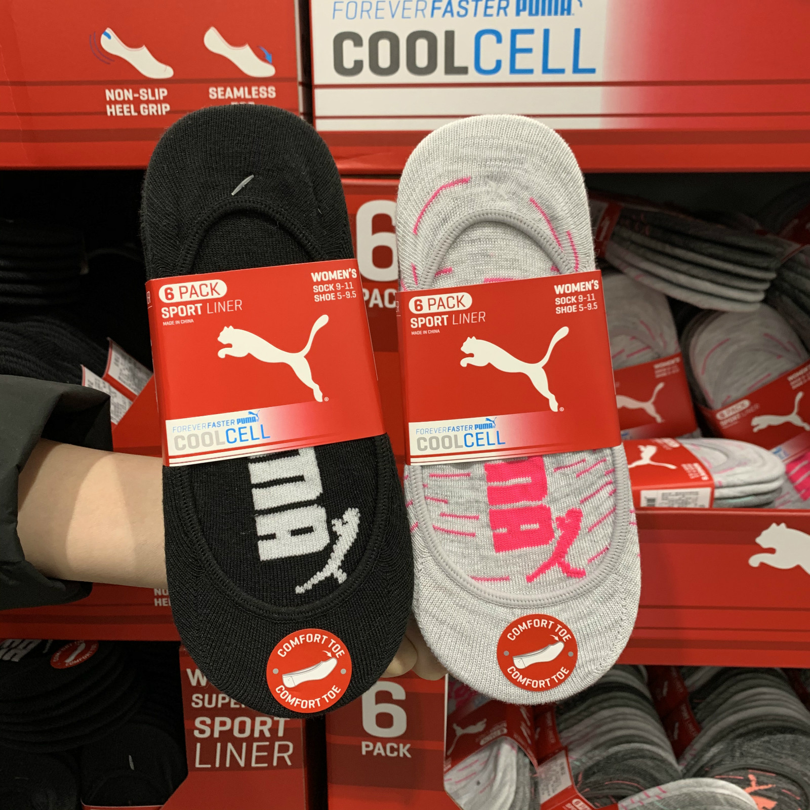 Shanghai costco Puma puma socks Ms. Shallow Mouth Invisible Boat Socks Summer Thin air breathable 6 Double
