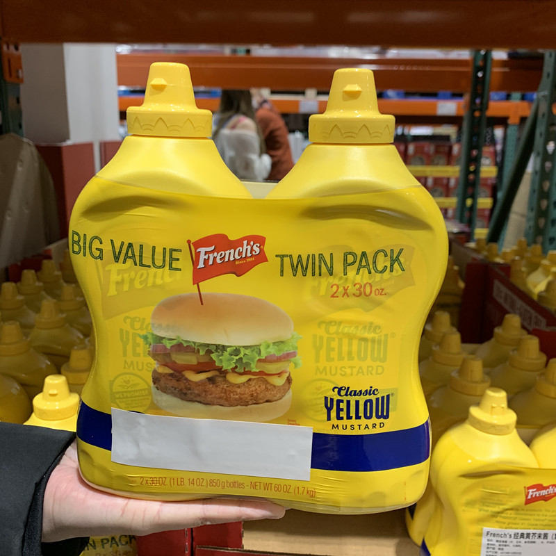 Shanghai costco Flench's yellow mustard sauce sushi burger sandwich fried chicken with sauce 850g * 1 bottle