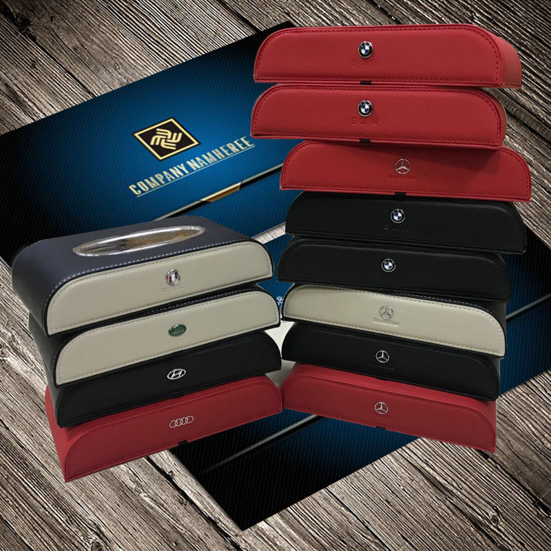 Car-vehicle towels box BMW Benz Audi Porsche Lutheran Viequine Napkin Box Car Extractable Toilet Paper Box
