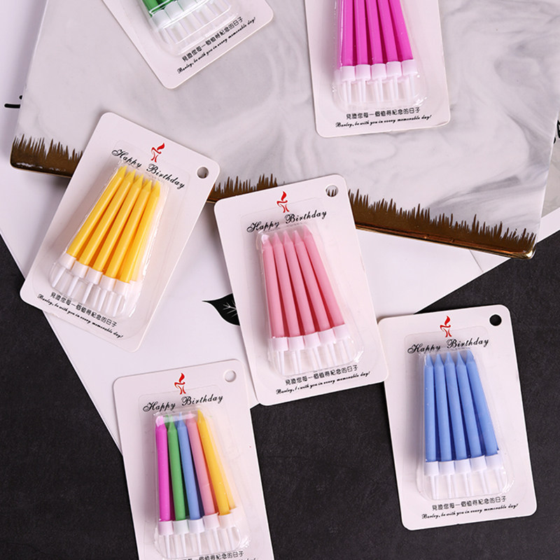 Macaron Korea Wind ins Candy Birthday Candle Mesh Red Creativity Cartoon Courted Wedding Banquet Baby Smoke-free Candle