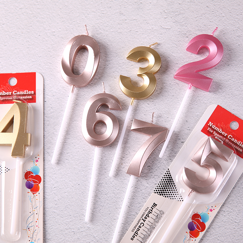 ins wind digital birthday candle golden silver creative birthday party baby birthday proposal birthday cake decoration