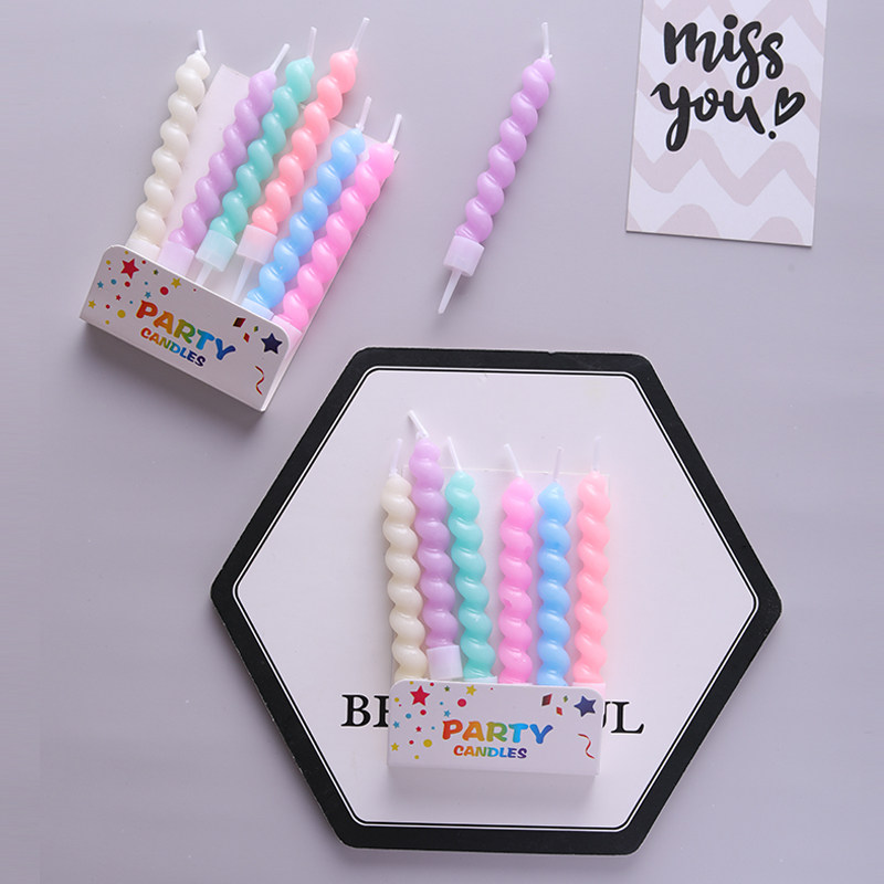 South Korea Wind Candle Ins Wind Small Red Hat Mesh Red Candle Birthday Cake Baking Props Decorated 1 Box 6