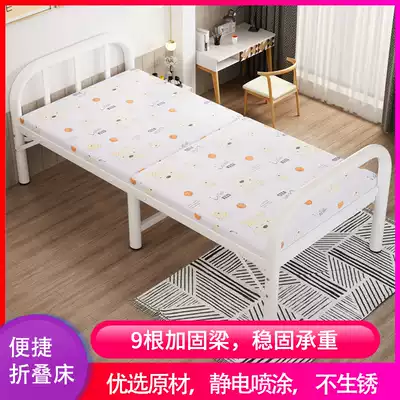 Simple folding bed single lunch bed for office rental room dedicated hardwood bed bed 1 2 1 2 5 m double bed