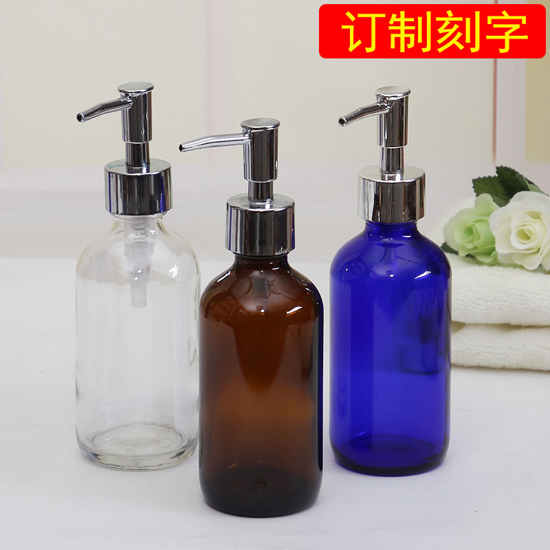 Shampoo body lotion Bath Dew Bottle Press Bottle Hotel With Sink Cleaning Essence HAND SANITIZER BOTTLE NORDIC GLASS FEMALE