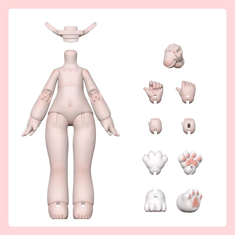 [in Stock] Qimeng Kinetic Energy Pvc Bag Body 1/12 Scale Genuine Original Bjd Ob11 Three-Joint Twelve-Part Body