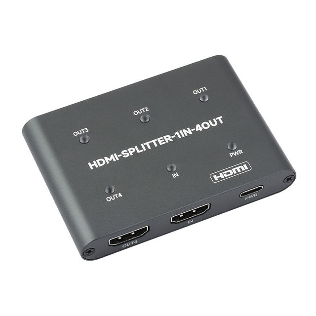 Weixue 4-Way HDMI Splitter 4K High-Definition Converter One-In-Four-Out Screen Splitter for Sharing Display Content