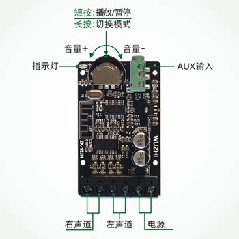 Wuzhiaudio10W/15W/20W Dual-Channel Stereo Mini Bluetooth Digital Amplifier Board Module 9/12V