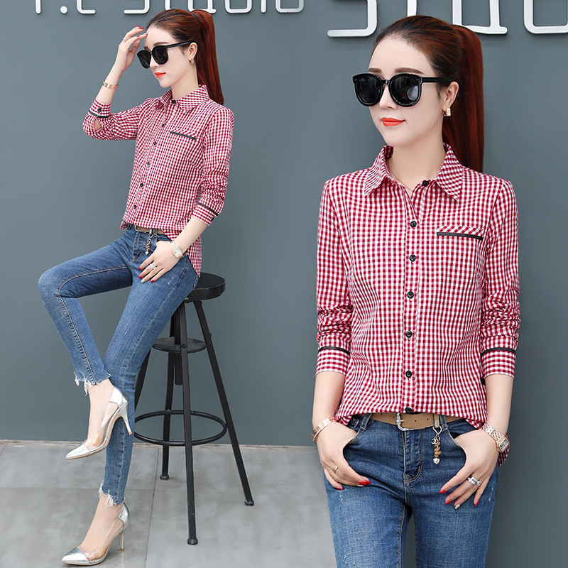 Lady of Glue Shirt Long Sleeve 2023 Spring Clothing New Han Version Warm and Easy Backing Shirt